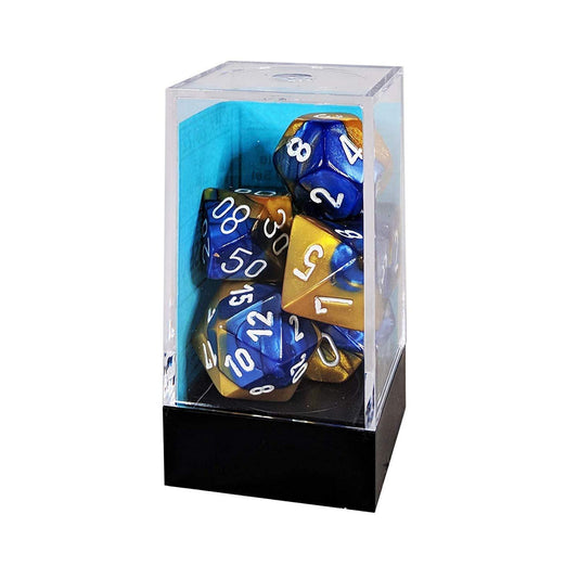 Gemini Poly Blue Gold/White (7) Dice