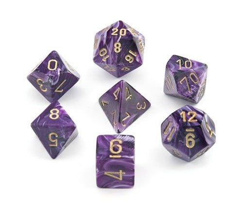 Vortex Poly Purple/Gold (7) Dice