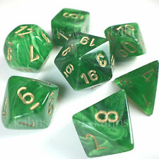 Vortex Poly Green/Gold (7) Dice