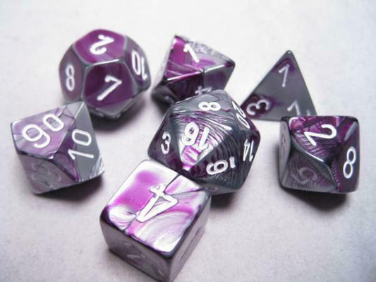 Gemini 2 Poly Purple Steel/White(7) Dice