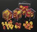 Gemini 5 Poly Red Yellow/Silver (7) Dice
