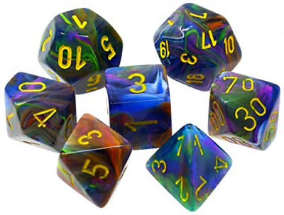 Poly Festive Rio/Yellow (7) Dice