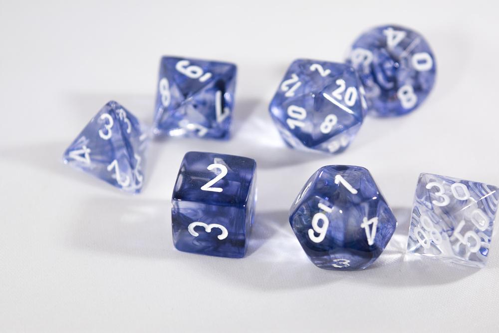Nebula Poly Black/White (7) Dice
