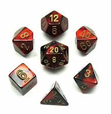Gemini 3 Poly Black Red/Gold (7) Dice