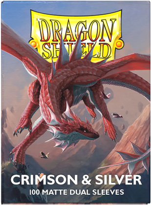 Dragon Shield Sleeves Dual Matte Crimson and Silver