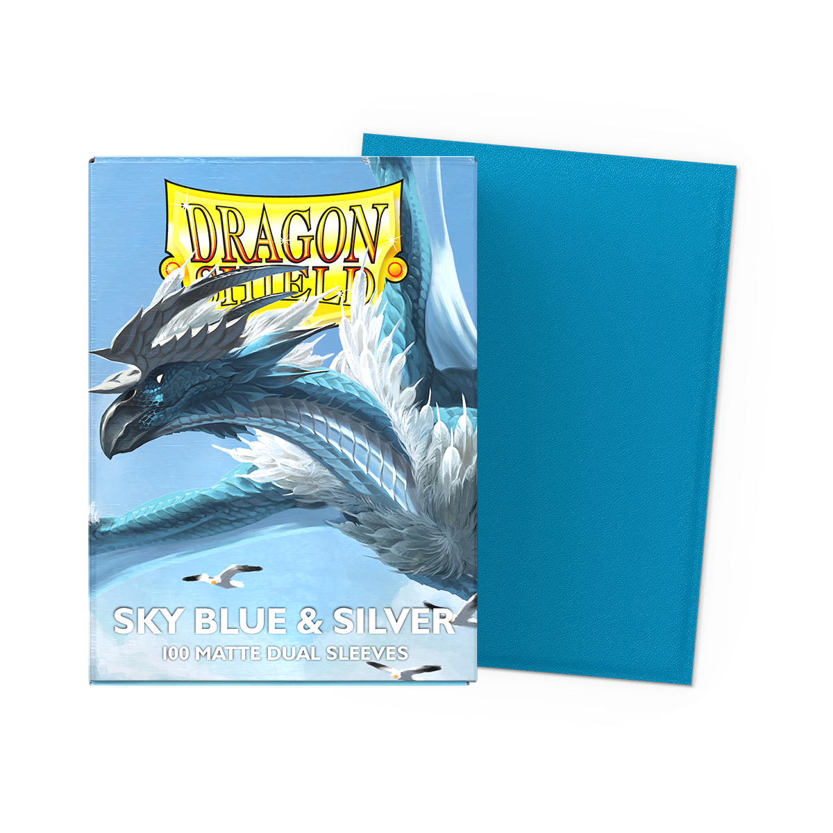 Dragon Shield Sleeves Dual Matte Sky Blue and Silver